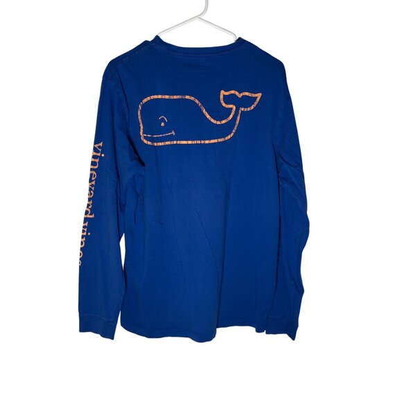 Vineyard Vines Long Sleeve Crew Neck Tee Men's Size Medium in Blue & Orange EUC - Picture 6 of 6